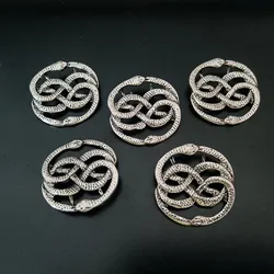 5Pcs Auryn snake charm the infinite story snakes bronze snakes antique silver snakes pendant for Jewelry making DIY