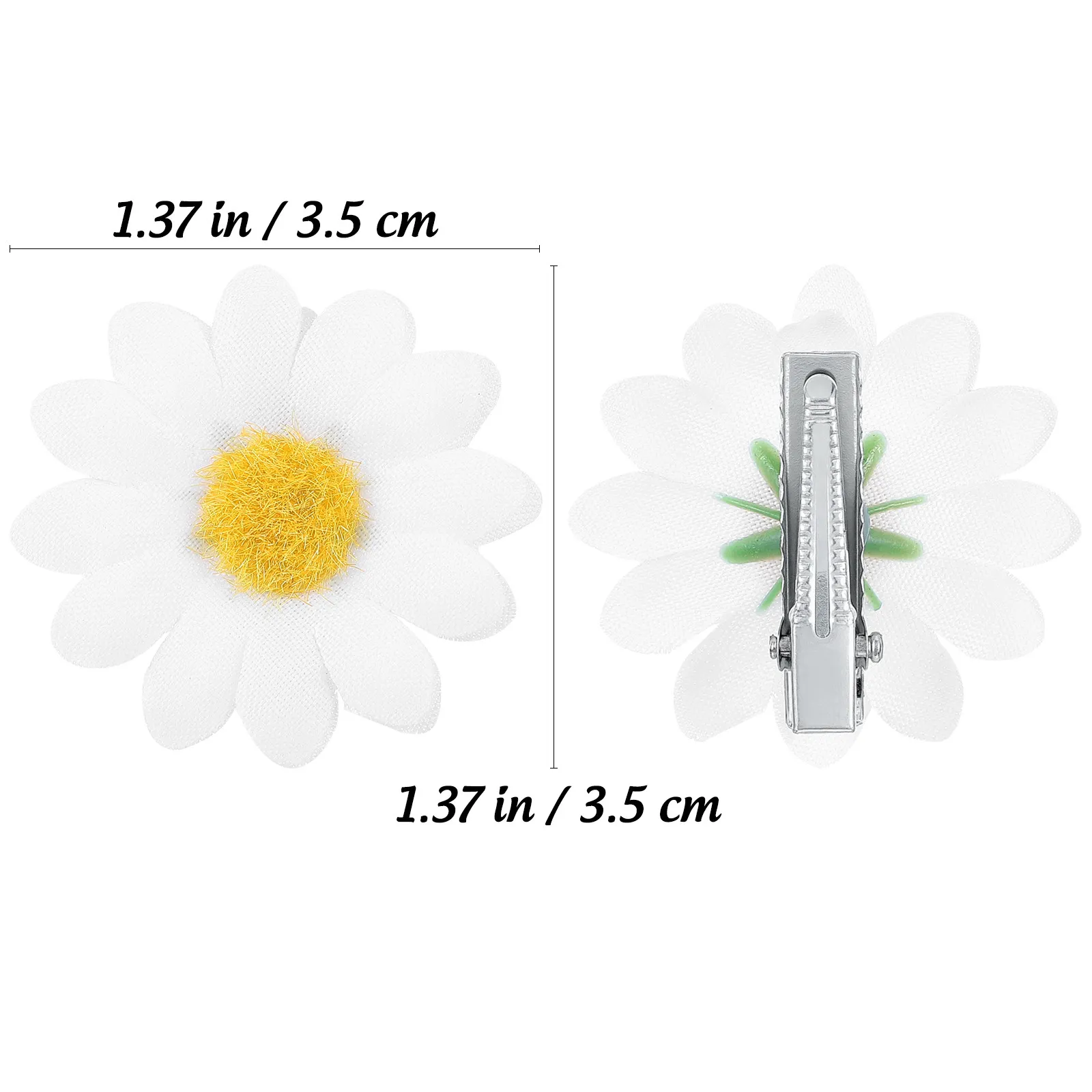 12Pcs White Daisy Hair Clips Flower Barrettes Simulation for Girls Women Wedding Party Hair Accessories Women Barrettes