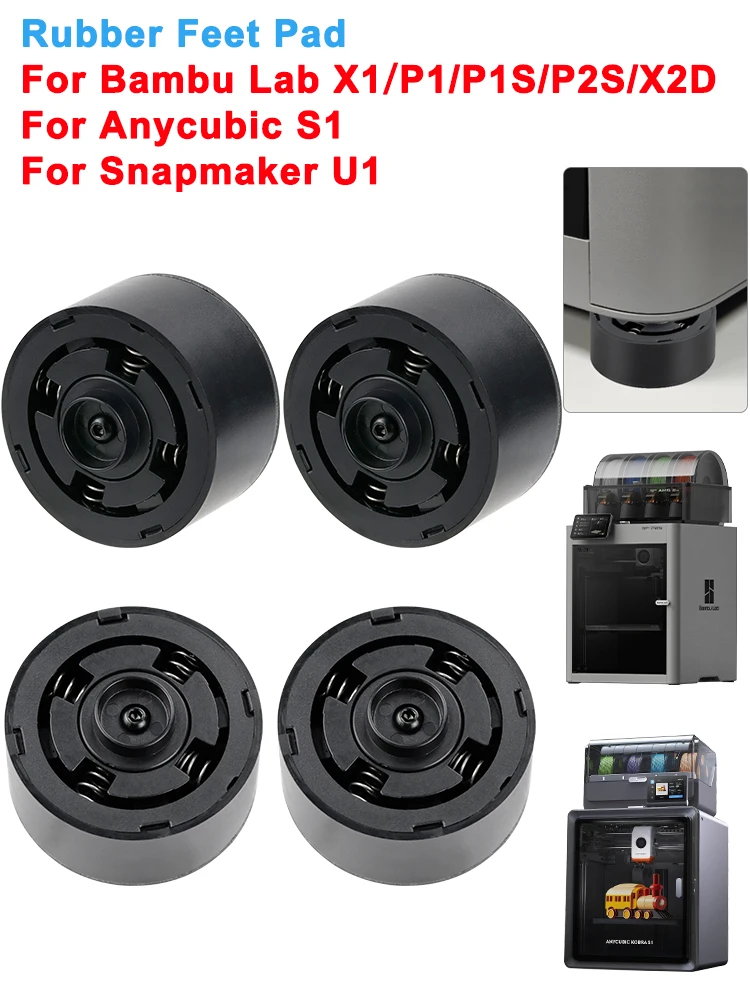 Gummifüße für Bambu Lab X1 P1 P1S P2S X2D, für Anycubic S1, für Snapmaker U1, Anti-Vibration, Anti-Rutsch, Anti-Schock, staubdicht