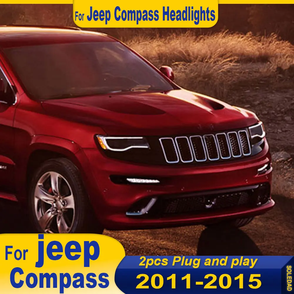 Car Lights for Jeep Compass LED Headlight 2011 2012 2013 2014 2015 2016 Head Lamp Drl Projector Lens Automotive Accessories