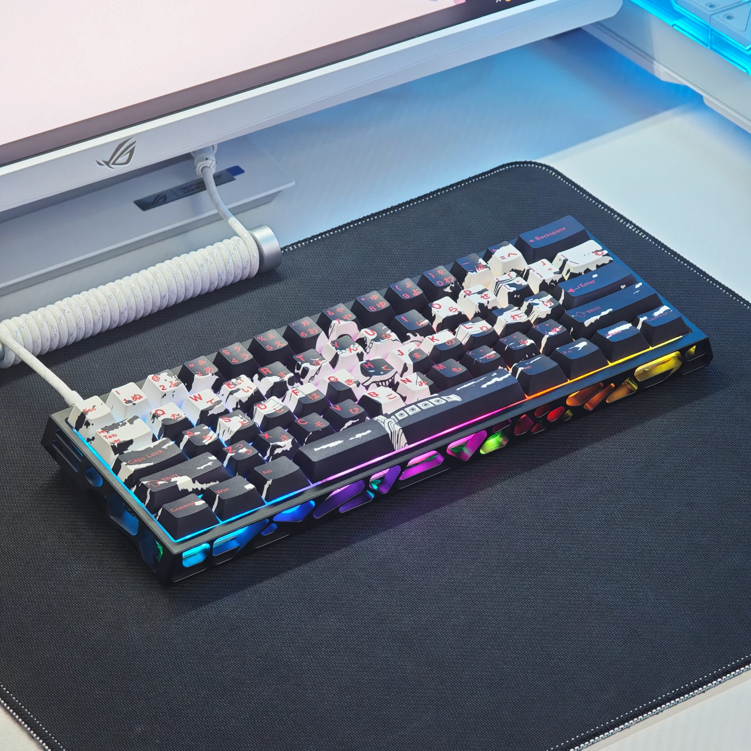 73 Keys Ace Keycaps Chreey Height PBT Engraving 2d Animation Game Custom Key Caps for Mechanical Keyboards Wooting 60 65 67 68