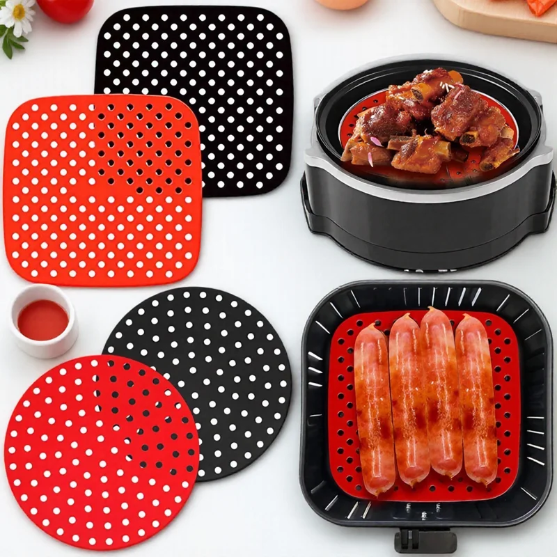 حصيرة خبز من السيليكون غير لاصقة قابلة لإعادة الاستخدام بطانات مقلاة هوائية مقاومة للماء مثقوبة تناسب 75 8 85 9 نماذج #1