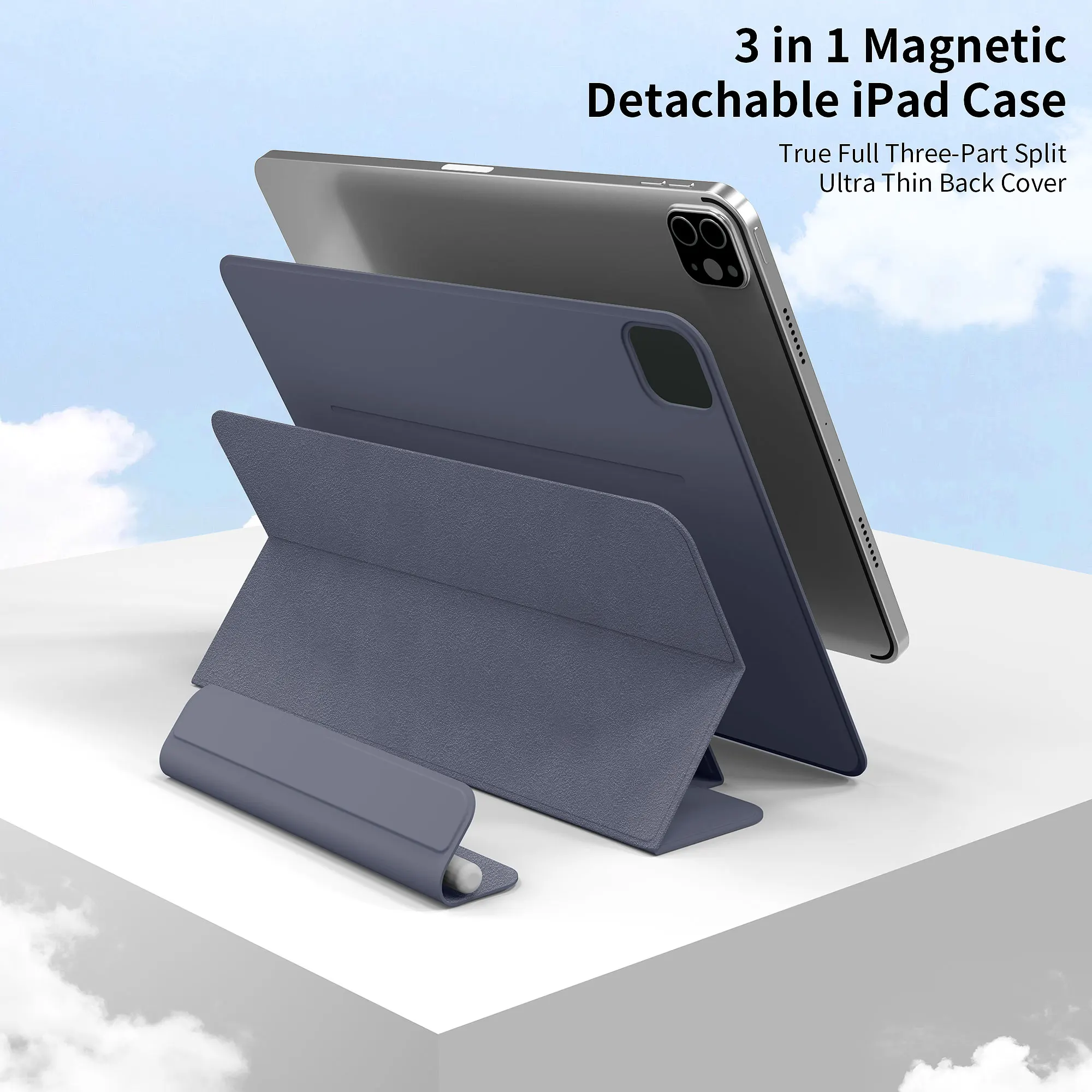 Casing untuk iPad Mini6 Pro 11 12 9 2020 2021 Pemisahan Dapat Dilepas untuk iPad Air4/Generasi Ke-5 10.9 2022 Penutup Dapat Dilepas Magnetis