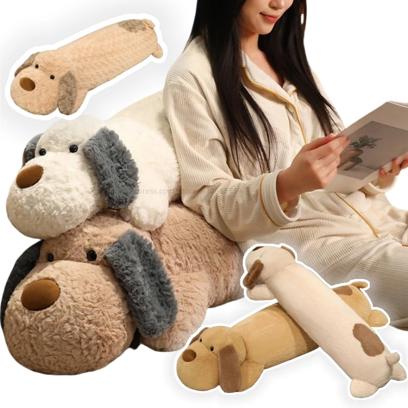Cute Creative 90/110cm Long Strip Dog Animals Plush Toys Super Soft Long Throw Pillow Birthday Gifts Funny Home Decor for Kids
