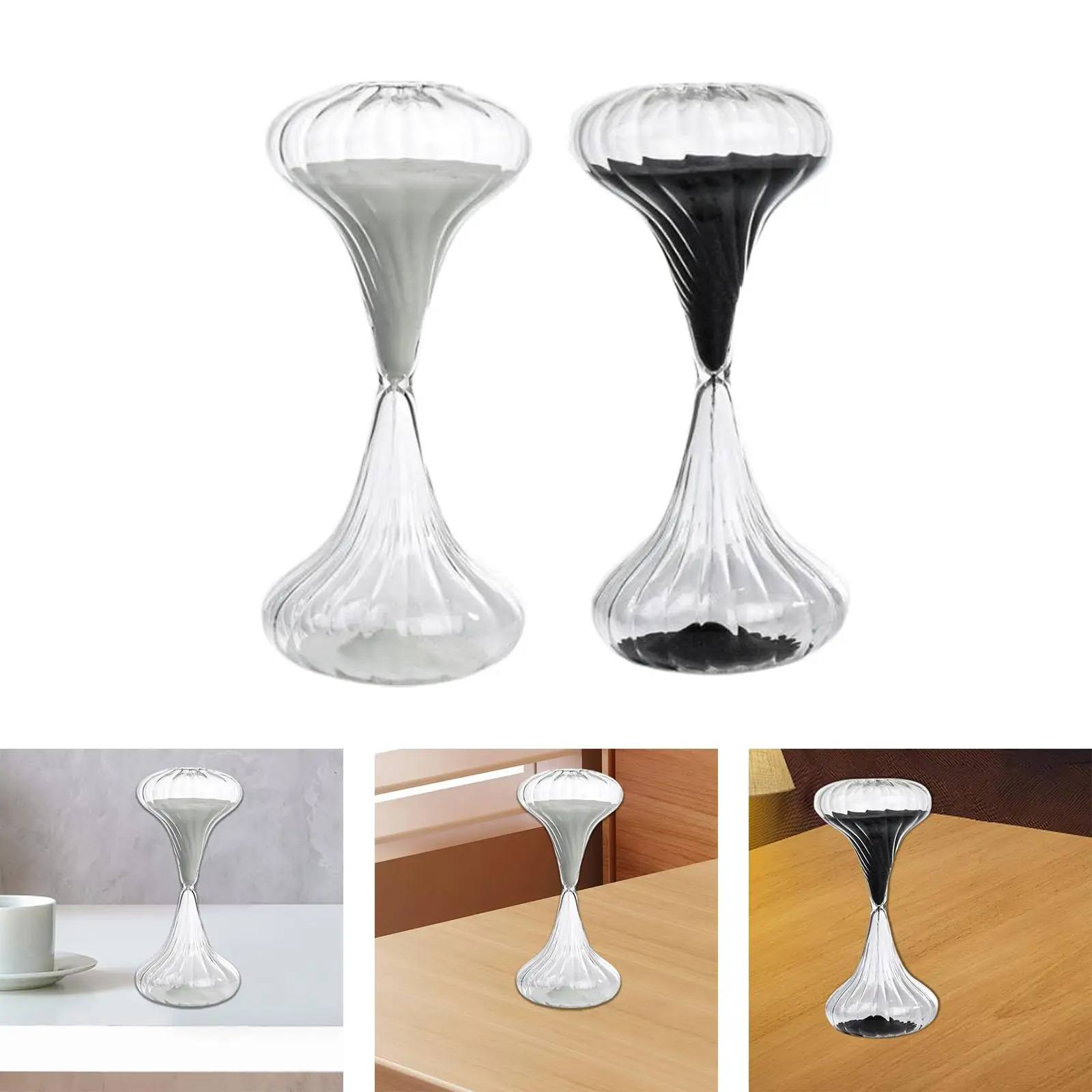 Irregular Hourglass Sand Timer High Borosilicate Glass Non Stick Flow Art Decor for Office Shelf Kids Learning