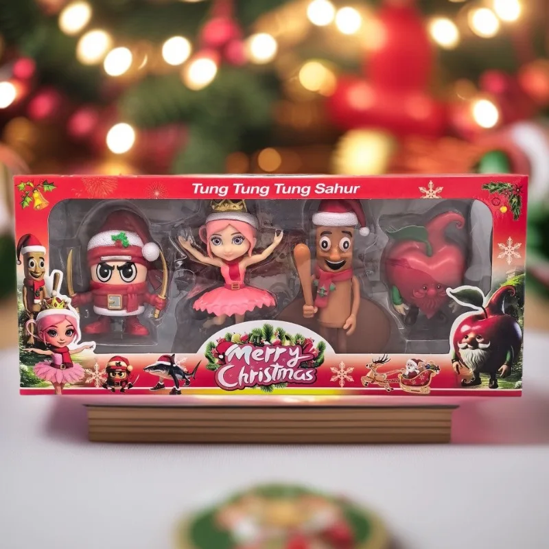 Novo natal shan hai jing café menina caixa de presente, figura de caixa cega mistério, brinquedo de mesa para decoração de natal presente das crianças