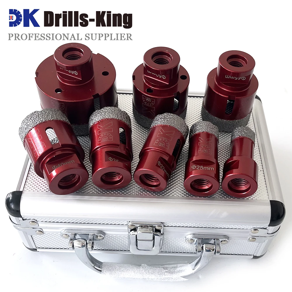 8pcs Diamond Drill Bits Set Core Bits 20+25+32+35+40+45+50+68mm M14 Thread Ceramic Quartz Masonry Tile Drilling Crowns Hole Saw