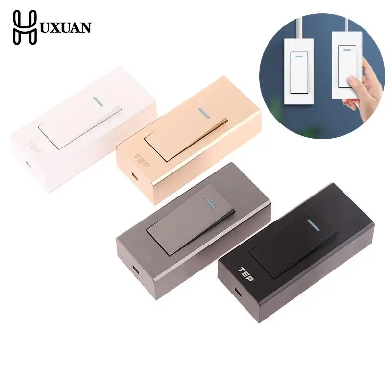 

1 Gang 2 Way Surface Mount Switch Wire Hanging Installation Bedside On/Off Control Lamp Grey/White/Gold Panel Wall Light Switch