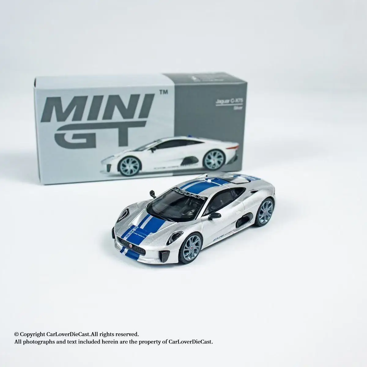 

MINIGT 1:64 Jaguar C-X75 Silver Alloy Car Model 960