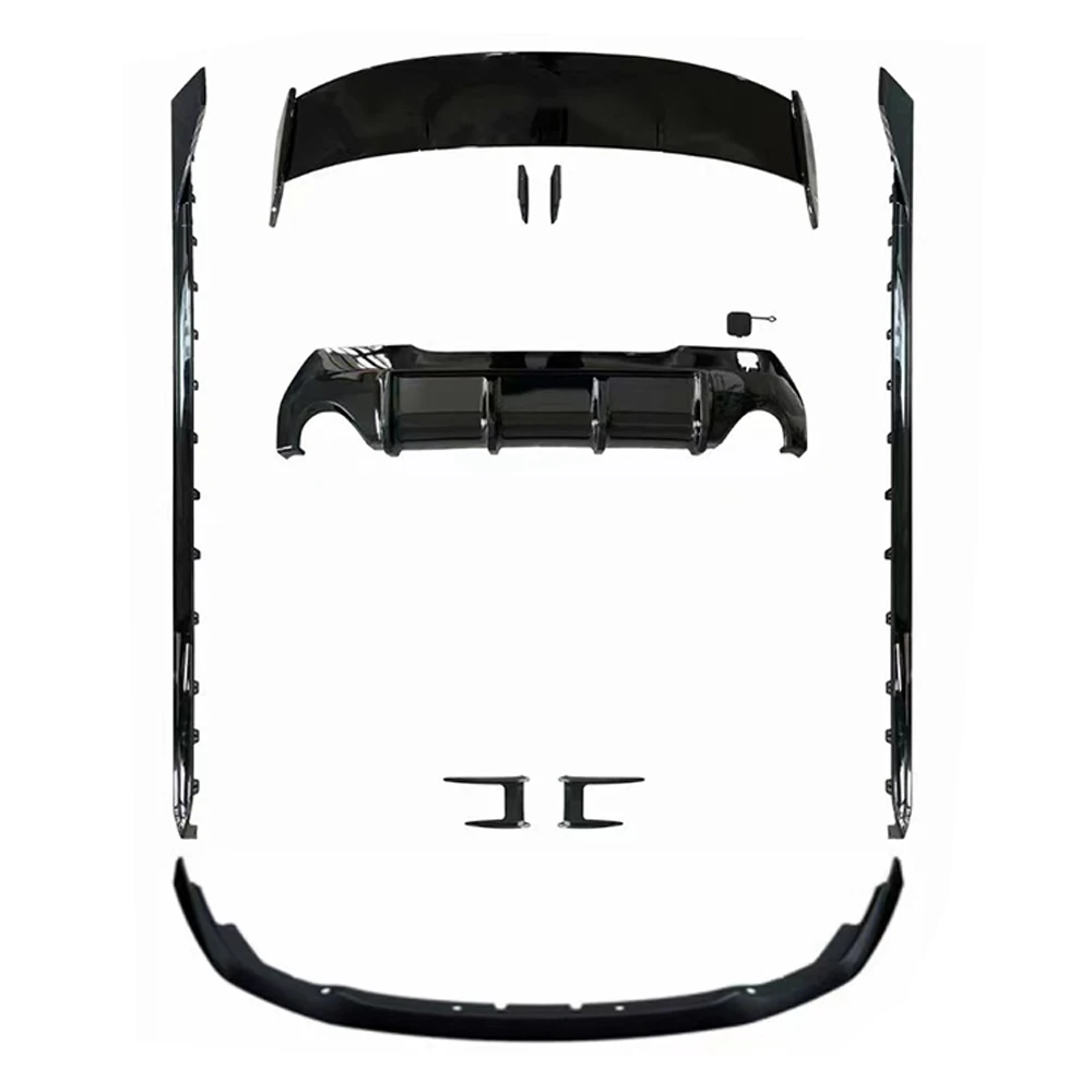 1 series F40 MP style ABS material Glossy black Side extension side skirts rear diffuser splitter front lip for bmw