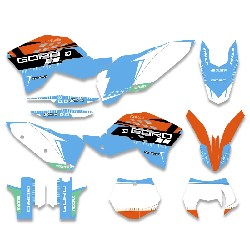 DSMTECH Zestawy naklejek graficznych do KTM EXC EXC-F 125 250 300 450 530 2008 2009 2010 2011 SXF 2007 2008 2009 2010 003 — 2