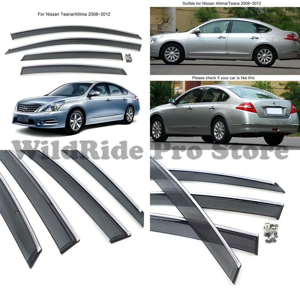 

1 set compatible with Nissan 08 12 Altima side window visors injection molded rain guards car window rain shields Teana thickene
