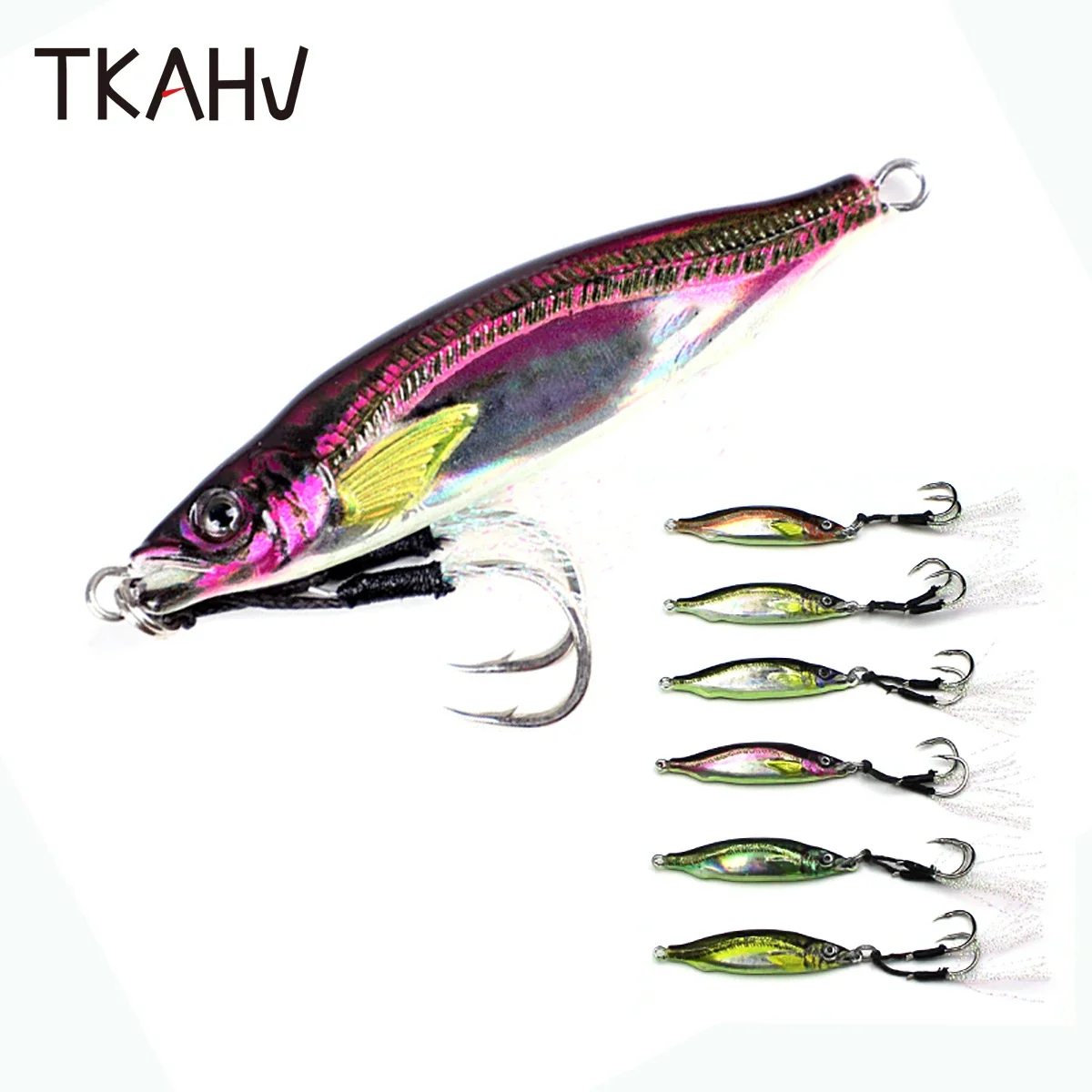 

TKAHV 10g 15g 20g 25g 30g Spoon 3D Print Laser Fishing Lure Simulation Hard Metal Slow Casting Jig Double Hooks Artificial Bait