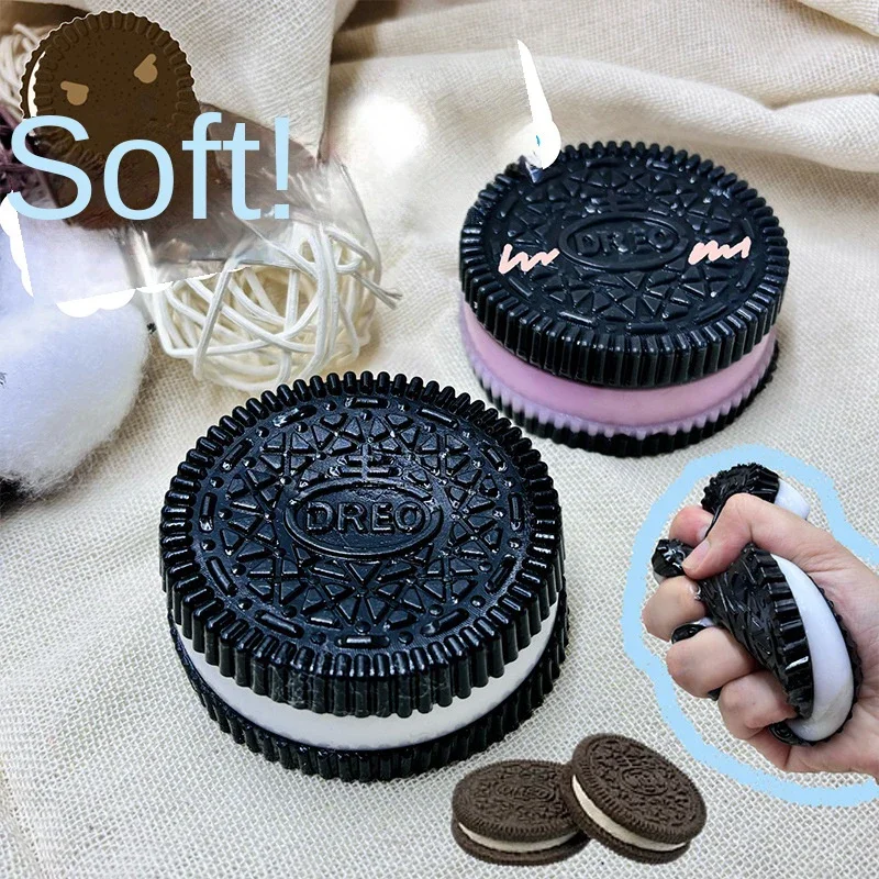 Decompression Toy Biscuit Super Soft Oreo Ultra-Soft Venting Toy Squishes Toy Pinching Sandwich Simulation