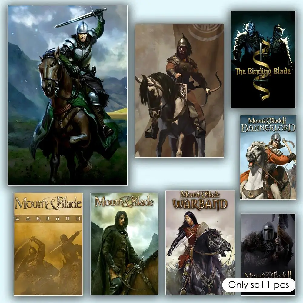 Popular Games M-Mount and BladeS Poster Aesthetic HD PVC Wall Art - Waterproof Wear Resistant For Home Hotel Bar