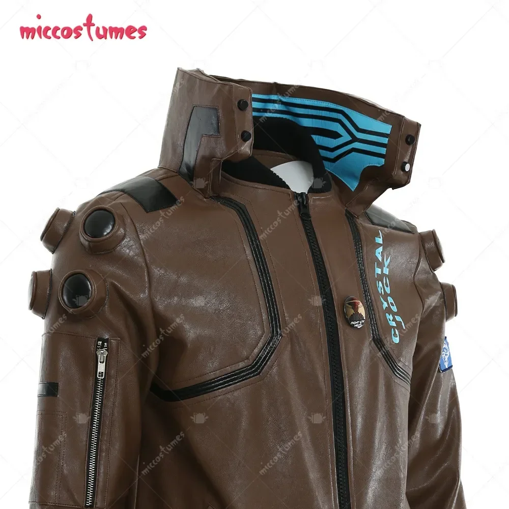 Miccostumes Unisex Punk Style Coplay Costume Women Men  Leather Jacket Halloween Costumes