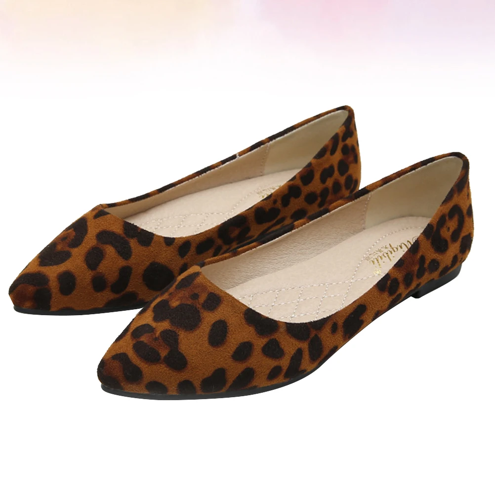 

Flat Heel Pointed Shoes Leopard for Women Dress Casual Flats Comfortable Walking Business Wear Women's Chaussures Femme Classic