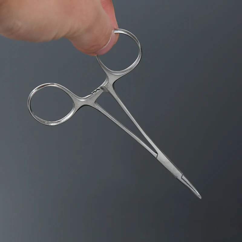 Hemostatis Kelly Forceps kualitas tinggi baja nirkarat siku hemostat sistem mengunci 12.5cm SYZE