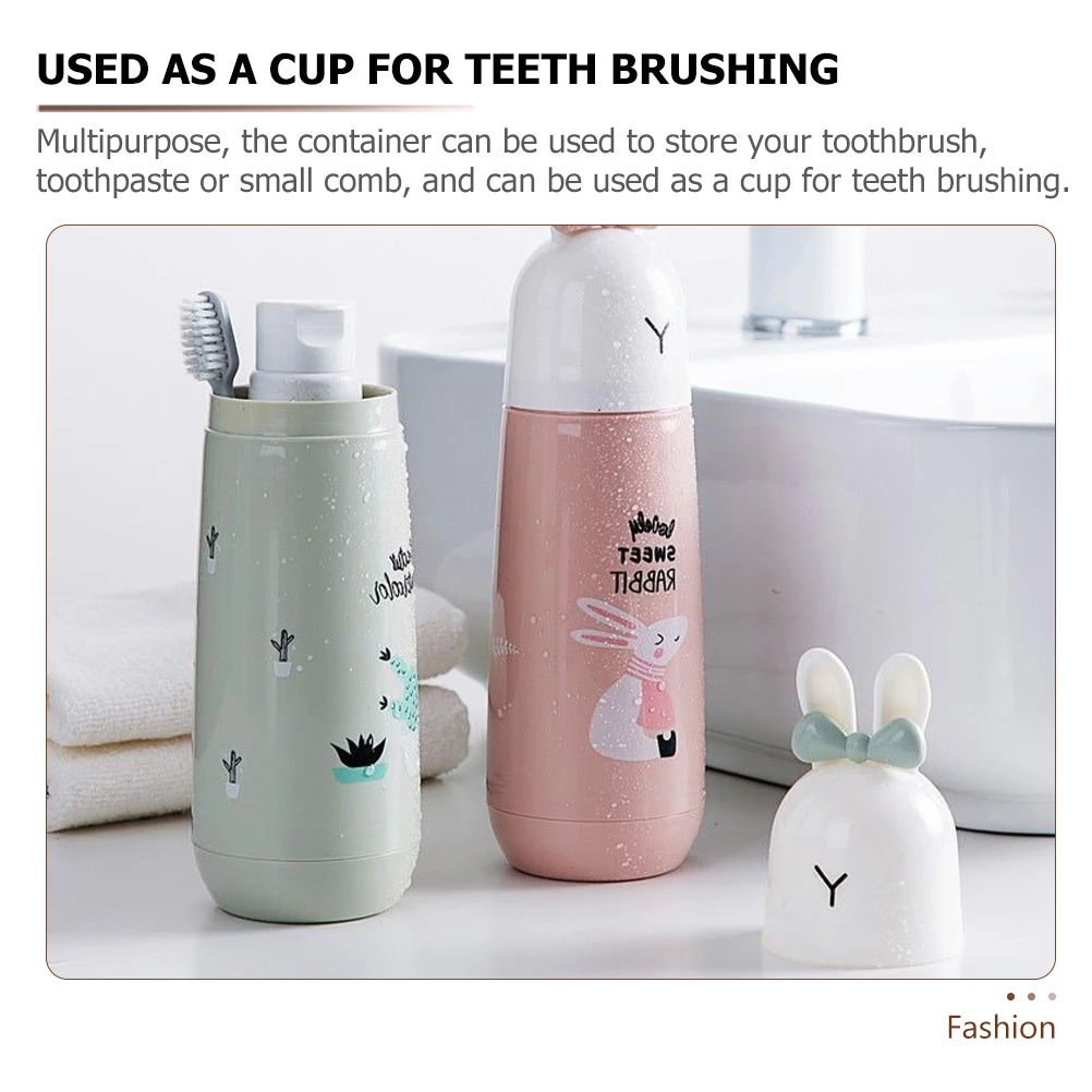 

2Pcs Toothbrush Portable Travel Storage Box for Brushing Teeth Travel Toothbrush Case Sturdy Plastic Multipurpose Container