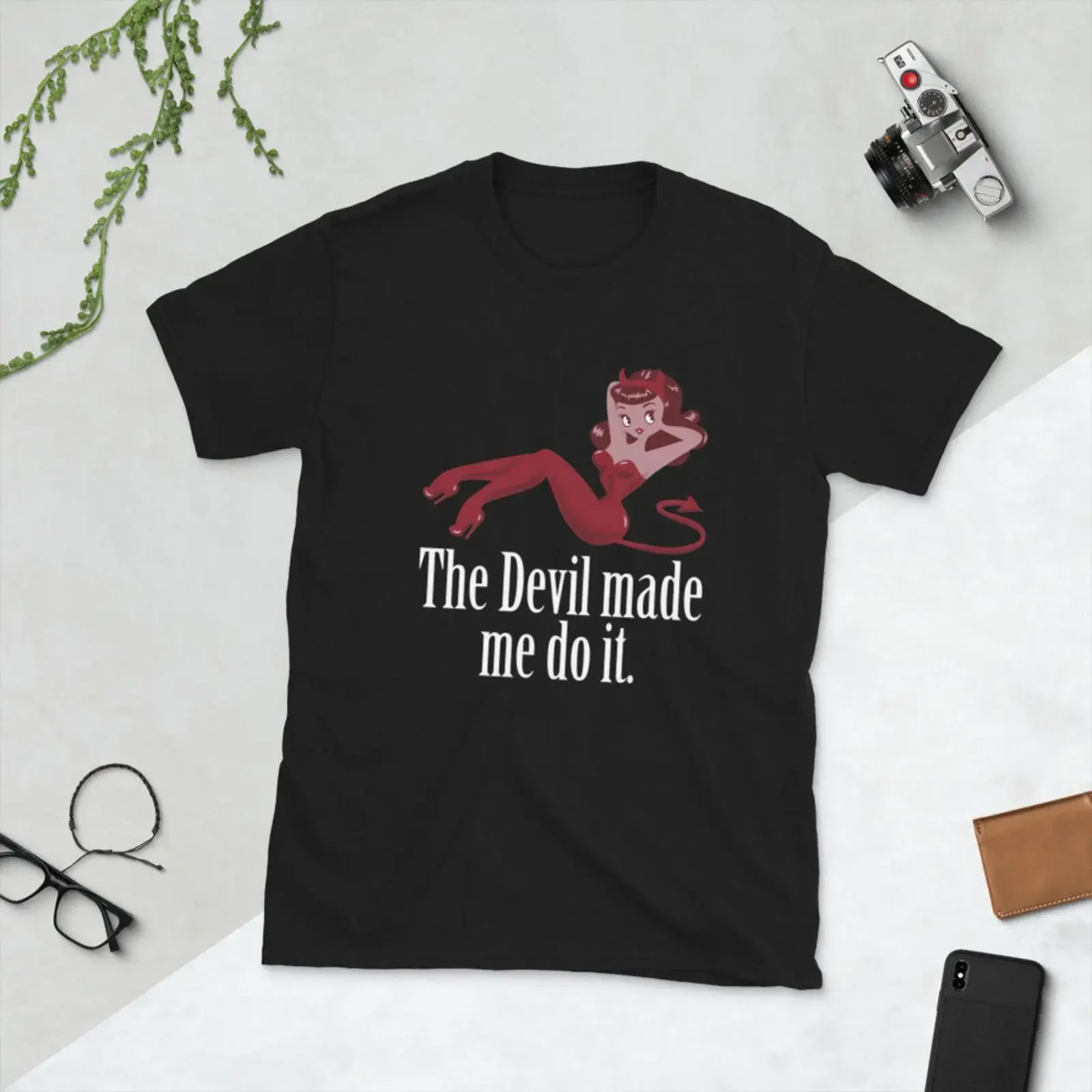 Supernatual Abaddon The Devil Made Me Do It  T Shirt vintage Washed homme Slightly Stylish Breathable streetwear graphic Soft