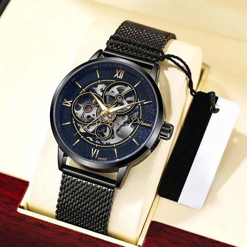 Man Automatic Tourbillon Hollow Mechanical Watch Men's Waterproof Glow in The Dark Sports Watch