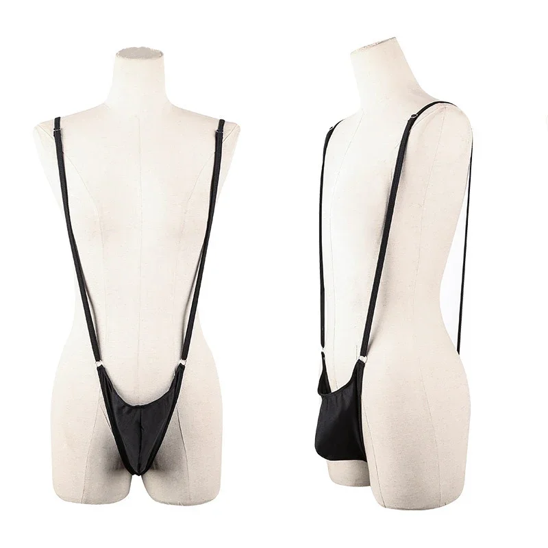 

Men's Sexy G-String Bodysuit Adjustable Deep V Shaped Erotic Underwear T-Back U Convex Thong for Adult Entertainment