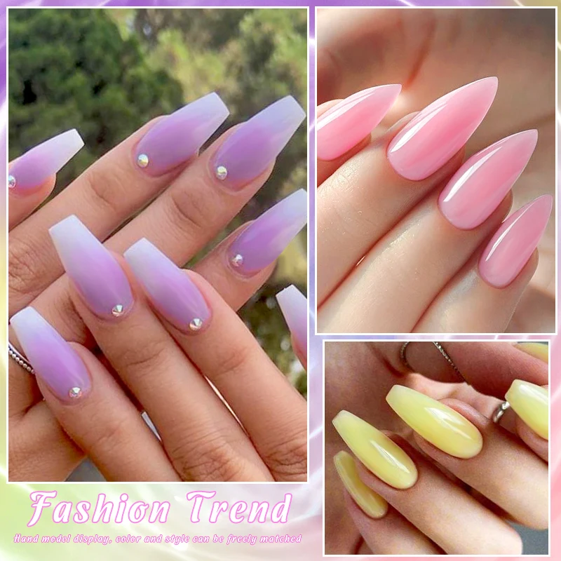 7ML Jelly Gel Nail Polish Crystal Translucent Macaron Color Gel Polish Summer Nails Semi Permanent Soak Off UV LED Gel Varnish