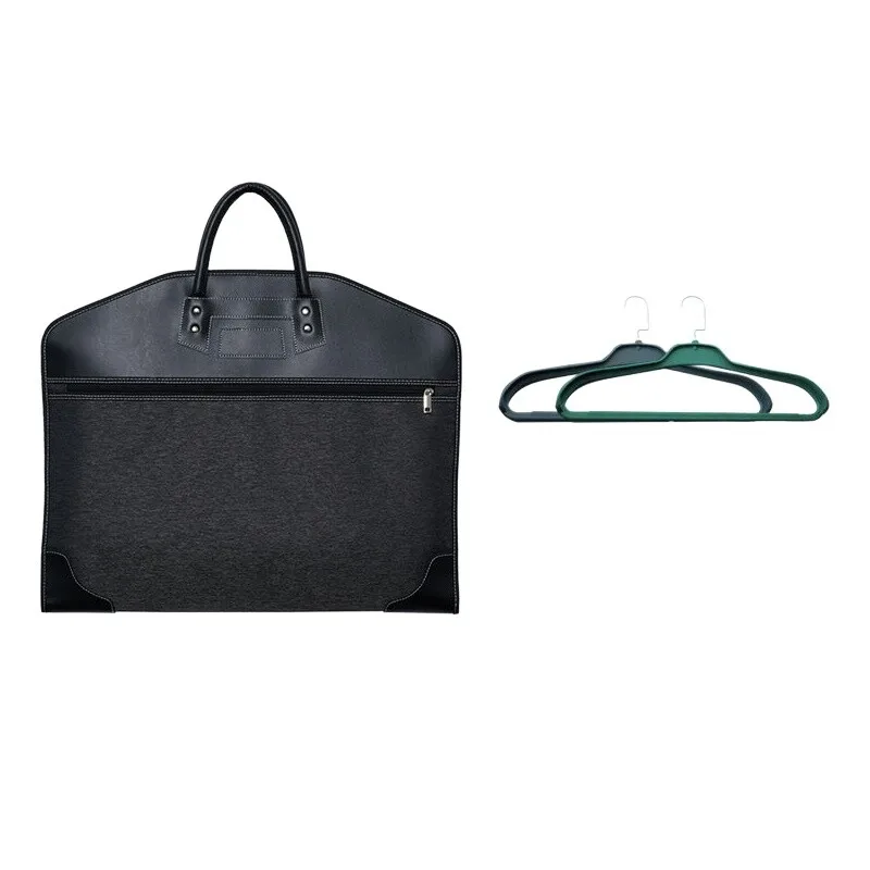 

Leather Suit Garment Bag for Travel, Waterproof Dustproof Cover, Lightweight Foldable Business Suit Carrier for Air Travel