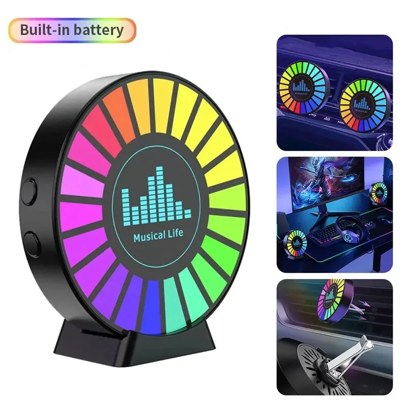

Led Music Sound Control Pickup Light Rhythm Lamp RGB Car Ambient Light Adjustabl Automotivo Strip For Automobiles Desktop DJ