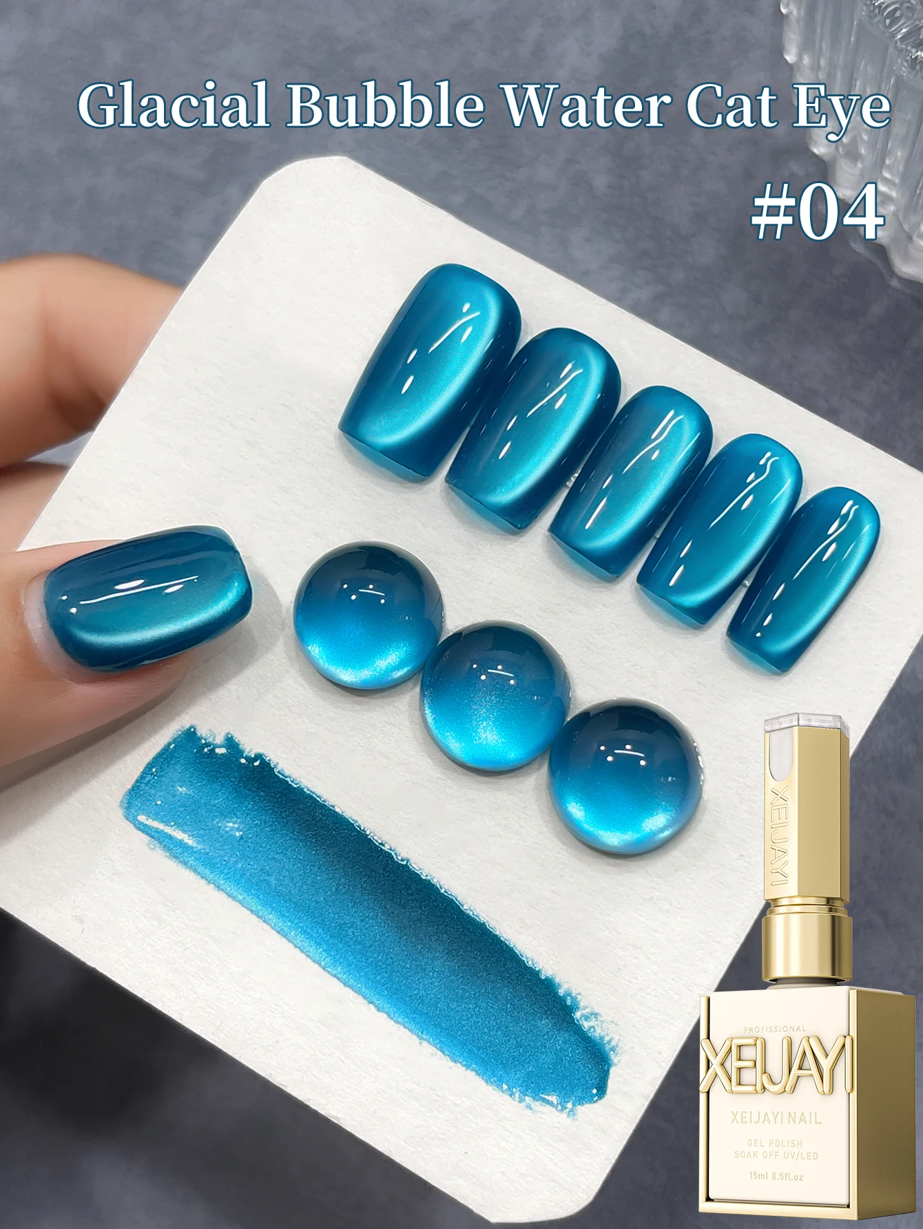 1 Stück Nagelkunst Neues Produkt Superheller Glacier-Serie Flash Einfacher Glanz Katzenaugen-Nagellack Geeignet für Nagelstudio DIY – Detail 4