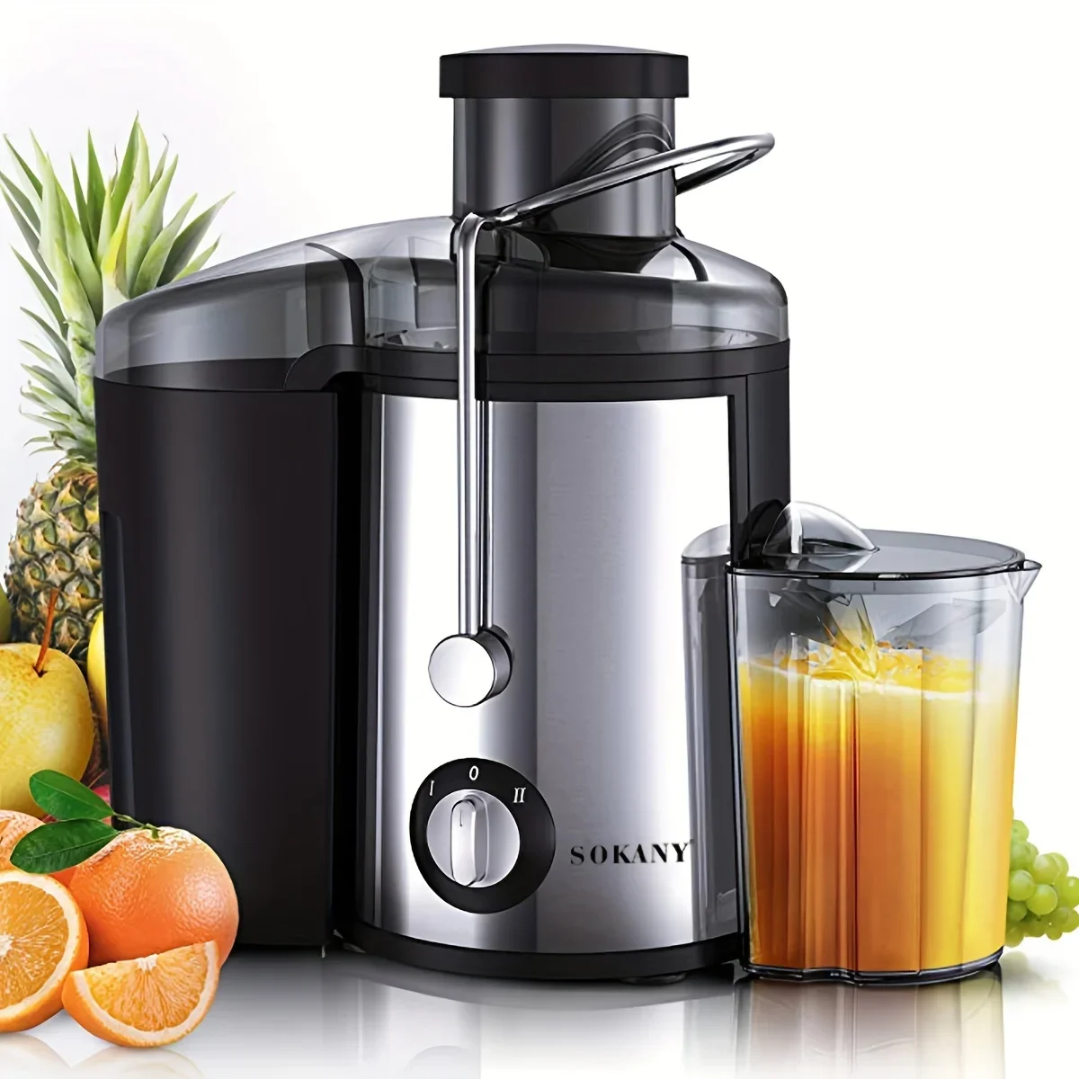 Sokany Multifunctional Juicer, Home Juicer, Juice Extractor, Overheat Protection, 1.6L Cup Capacity, 450ml Juice Capacity, 800W