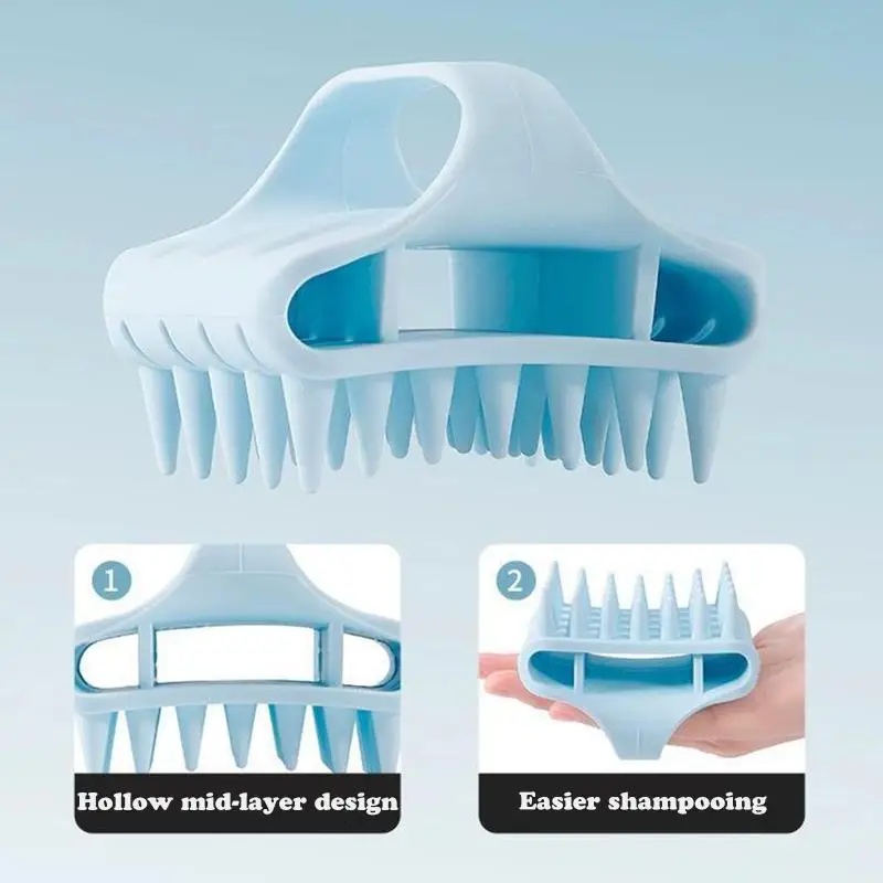 Scalp Massager Shampoo Brush Hair Washing Scalp Brush Soft Silicone Scalp Massager Hair Comb For Dandruff Removal Shampoo Brush view 5