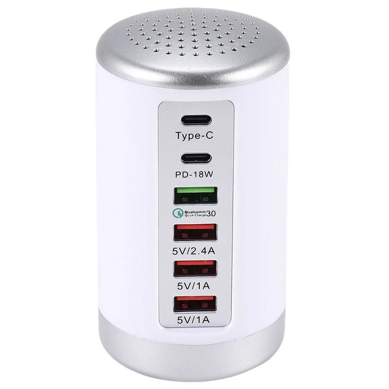 65W USB Fast Charger HUB Quick Charge QC3.0 Multi 6 Port USB Type C PD Charger Charging Station US Plug