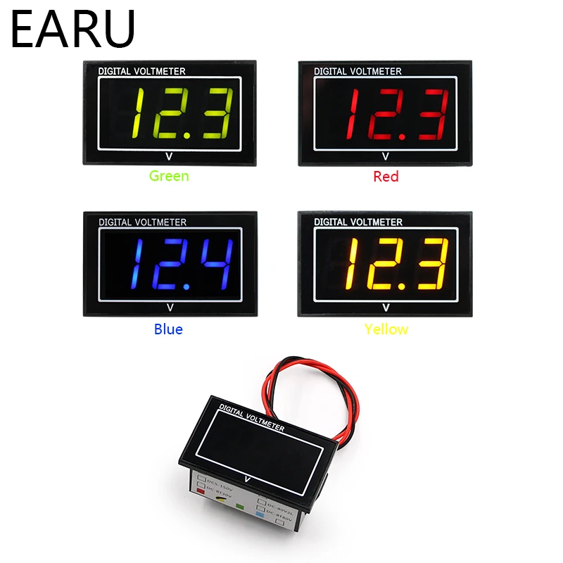 DIY 0.56 Inch 0.56\'\' Waterproof LED Mini Digital Voltmeter Voltage Meter Gauge Display DC2.5-30V DC5-130V Motorcycle Car Boat