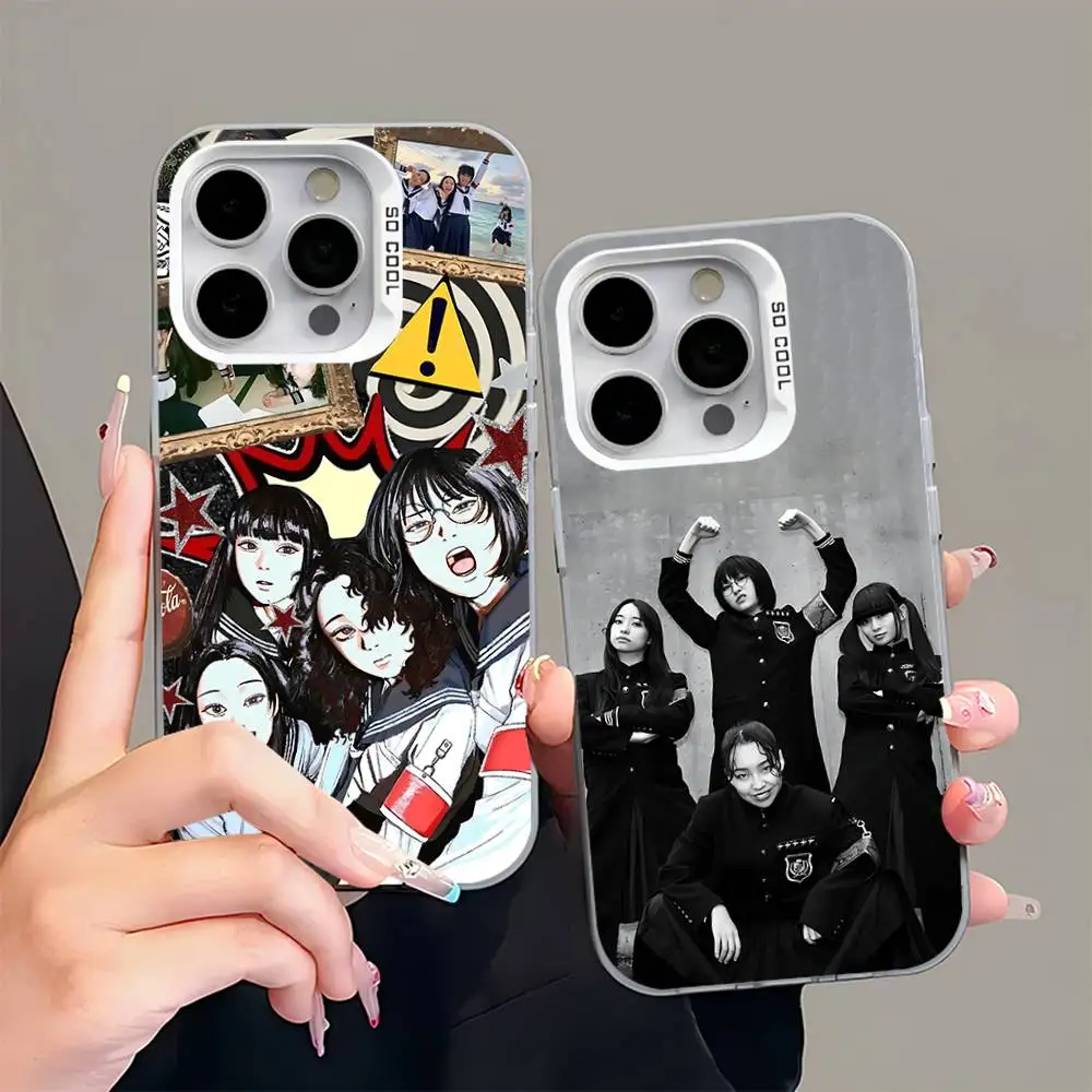 

ATARASHII GAKKO Suzuka Jpop Phone Case For iPhone 16,15,14,13,12,11,Pro,Max,Plus,Mini,XS,SE Anti Fall Gray White Matte Cover
