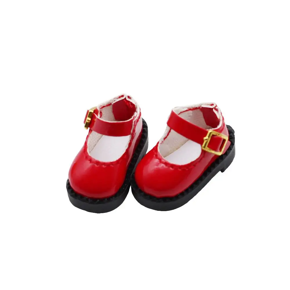 For ob11 1/12 Single Button Toys Handmade Doll Clothes Accessories Girls Gifts Mini Mary Jane Bright Leather Shoes