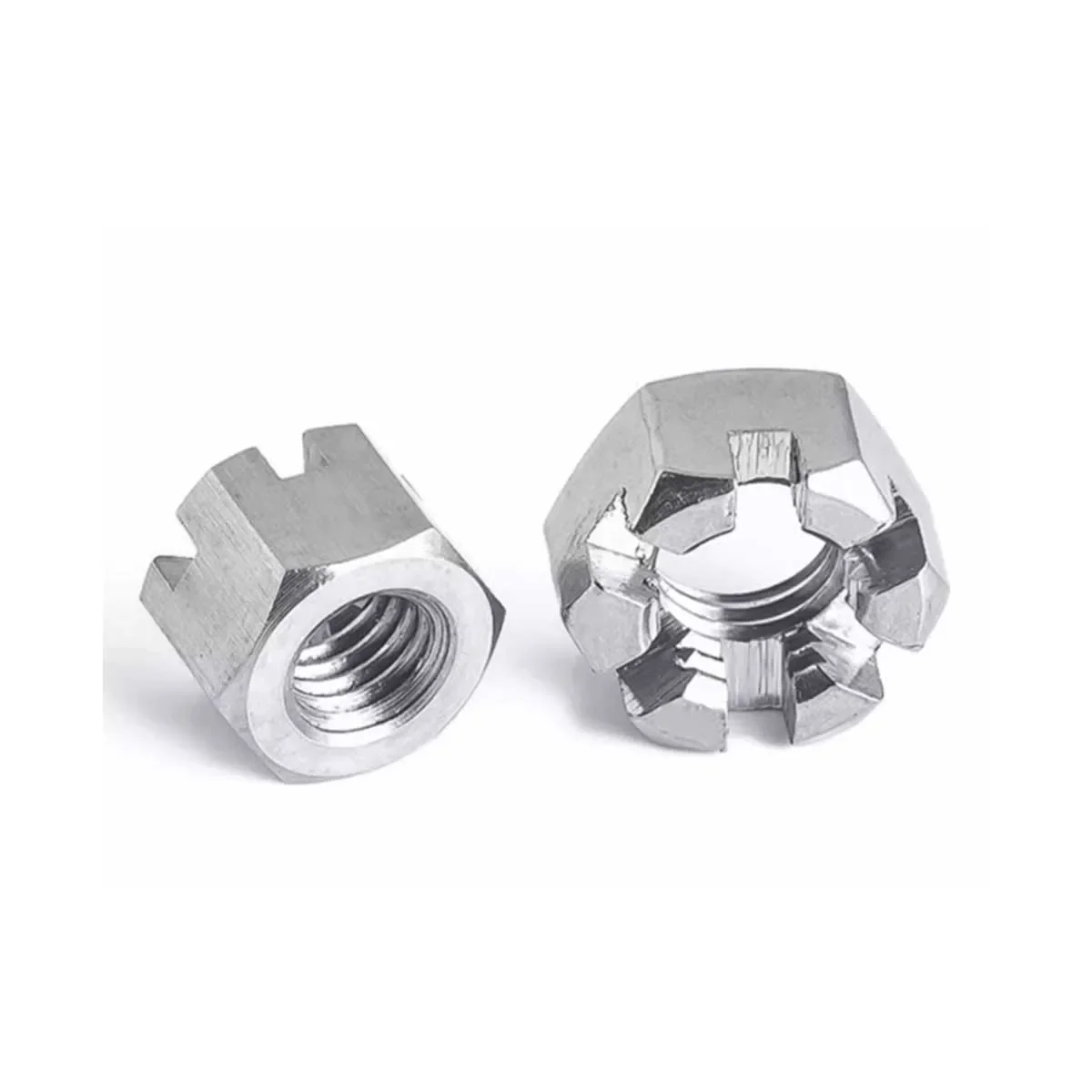 304 Stainless Steel Gb6181 Hexagonal Slotted Nut M6M8M10M12M14M16M18M20