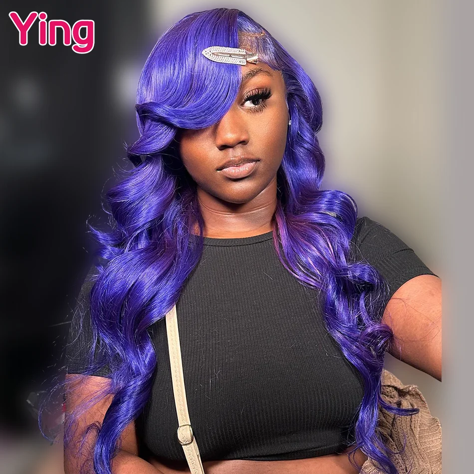 

Ying Violet Colored Purple Body Wave Brazilian Remy 13x4 Lace Frontal Wig PrePlucked #613 Blonde 13x6 Lace Front Human Hair Wigs