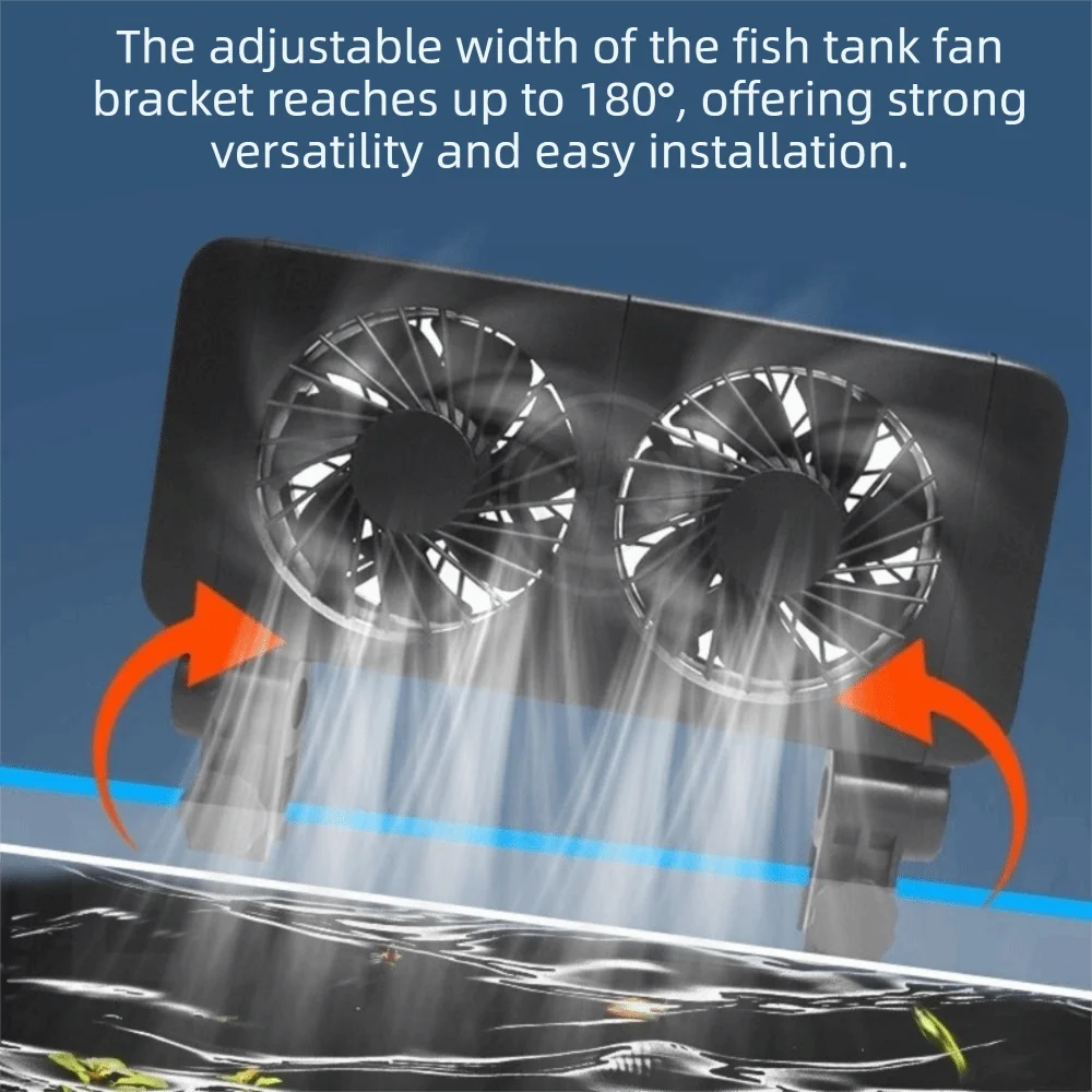 

1/2/3/4/5/6 Heads Aquarium Cooling Fans Wall Mounted Adjustable Heat Dissipation Fan Powerful 180° Rotation