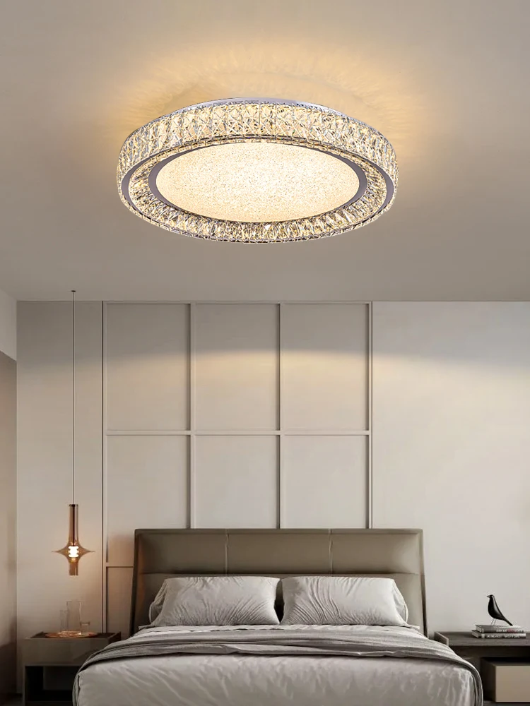 

Led Bedroom Decoration Ceiling Lights Luxury Crystal Lighting for Low Ceiling Home Appliance Round Lamparas