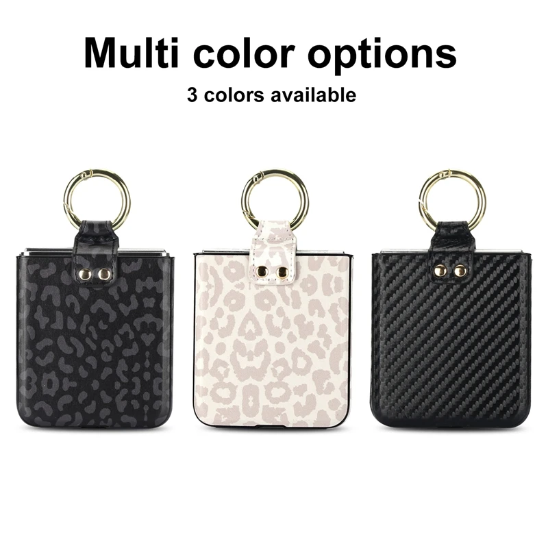 Fashion Leopard Print Leather Phone Case for Huawei P50 Pocket Case With Finger Ring Holder Folding Case For Huawei Pocket 2