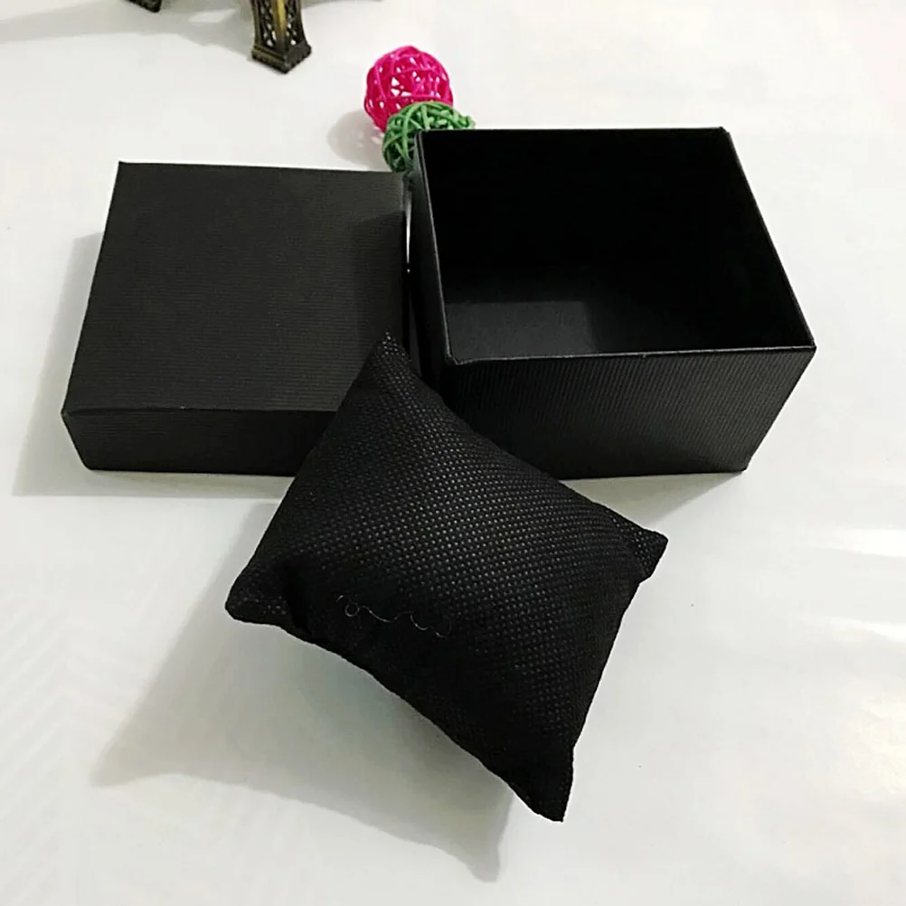 Watch Box Holder Non-woven Fabric Cushion Organizer Storage Box Jewelry Bracelet Storage Gift Case (Random Color)
