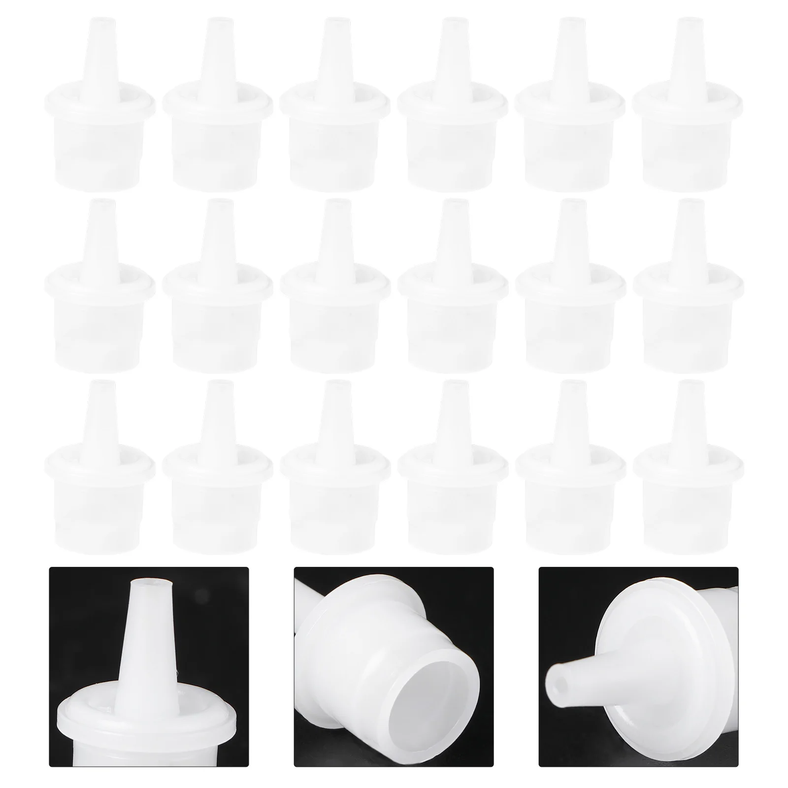 20 個のまつげボトルノズル交換用直径 1 センチメートルのプラスチック製アンチブロックチップまつげ接着剤エクステンション用長期的なパフォーマンス