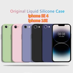 Liquid Silicone Matte Soft Case For iPhone 16E 17E Candy Color Camera Lens Protection Phone Cover For iPhone SE 4 SE4 2025 5G