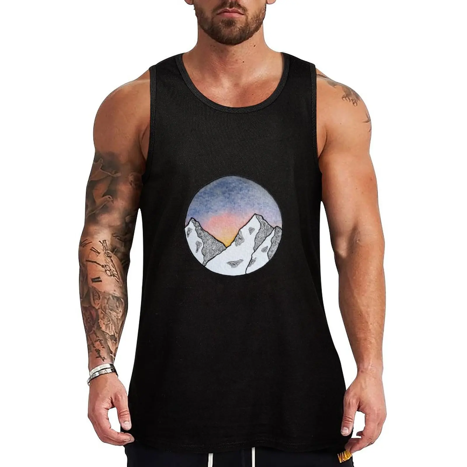 

Dawn in the Mountains Tank Top Loose Fit Casual Tank Top Breathable Daily Shirt