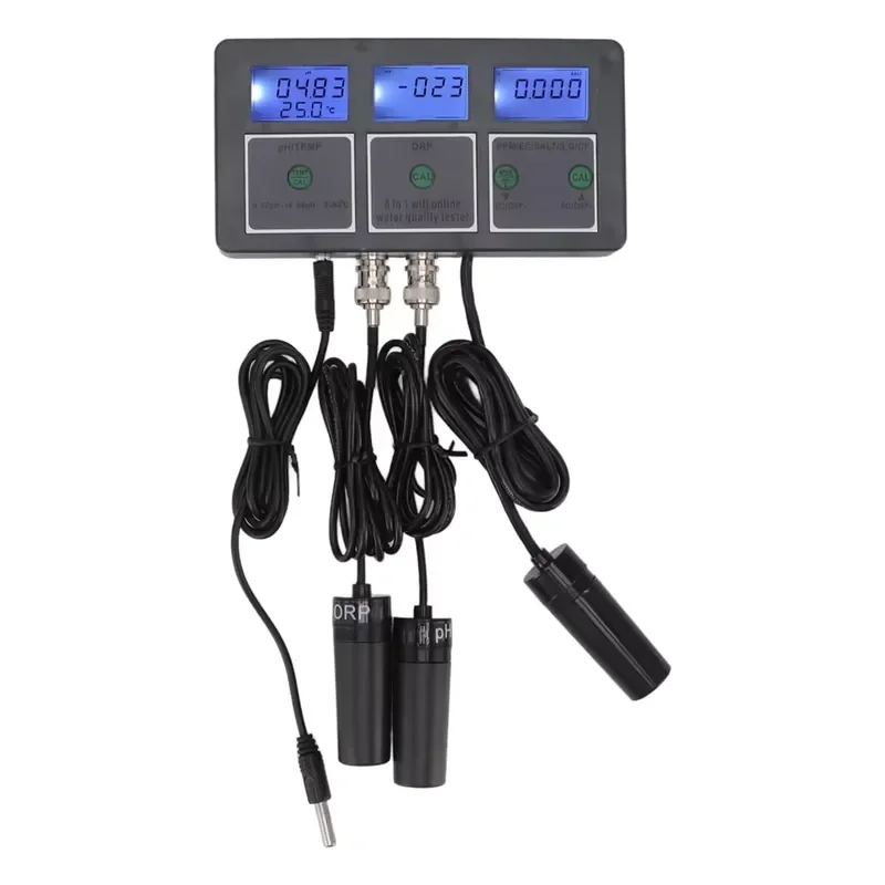 BOLRZO HW PH-W218 8in1 Application Wireless Wifi Online Water Quality Monitoring/PH/EC/TDS/SALT//CF/ORP
