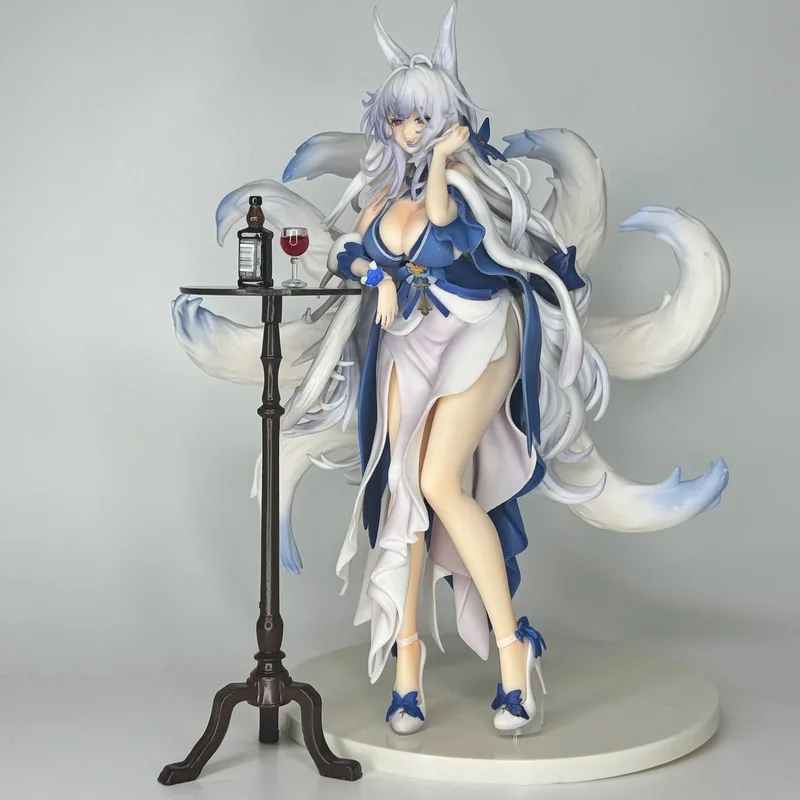 Anime Figure Azur Lane Shinano Nine Tails Evening Dress Gk Statue Pvc Model Beautiful Girl Desktop Decoration Adult Wholesale