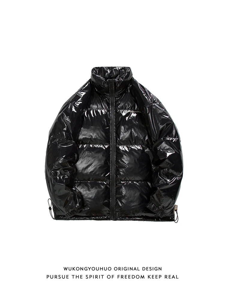 

Мужская пуховая куртка Warm Thiened с воротником-стойкой, на пуху, с глянцевой поверхностью, в американском ретро-стиле, из нейлона 90%, молодежная повседневная верхняя одежда