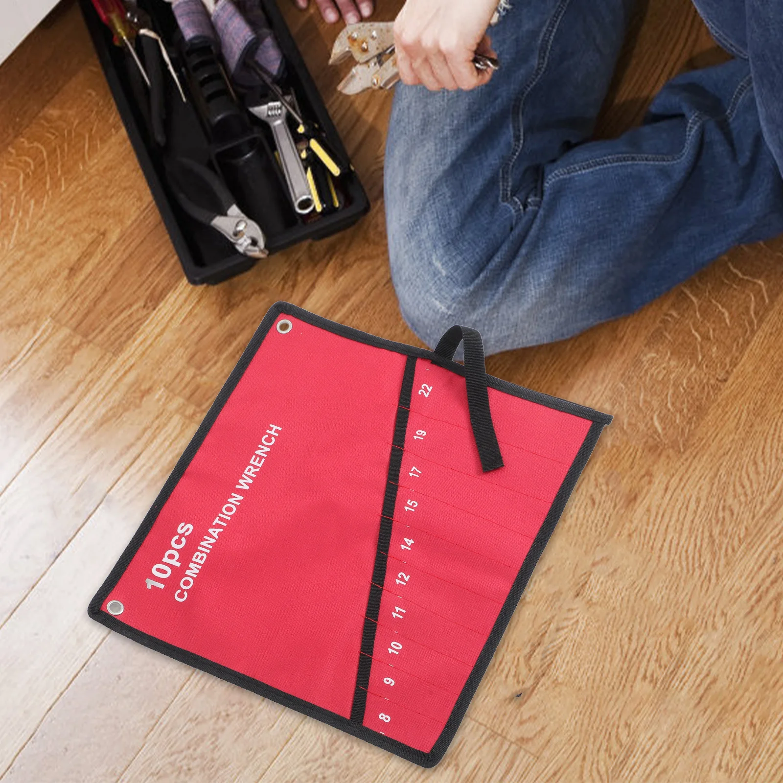 أداة الحقيبة المنظم الثقيلة أكسفورد القماش متعدد جيب وجع نشمر حقيبة التخزين لميكانيكا كهربائيين أداة لفة حقيبة