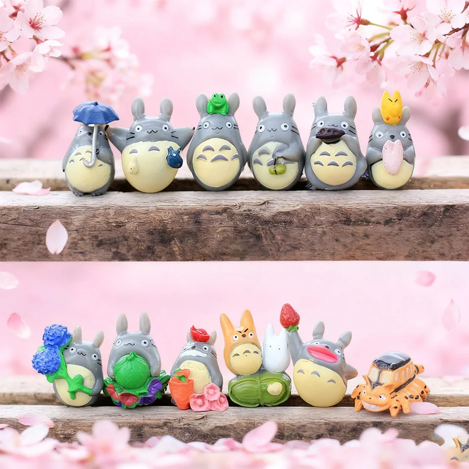 Anime Totoro Action Figur Spielzeug Mini Garten PVC Action-figuren Dekoration Nette Kinder Spielzeug Geburtstag Geschenk